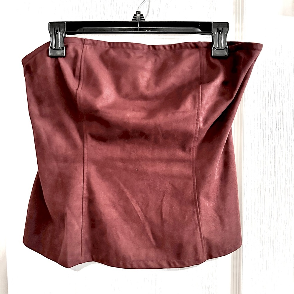 Faux suede sleeveless top